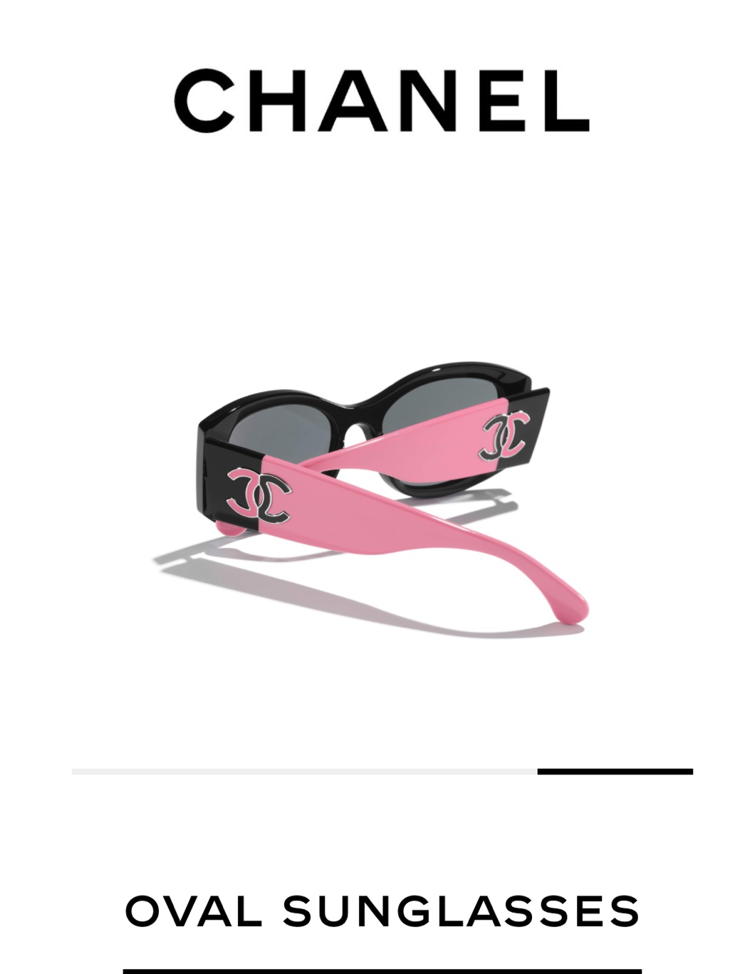 Chanel Black And Pink Oval Sunglasses With Cc Logo Comes With Receipt From Saks
